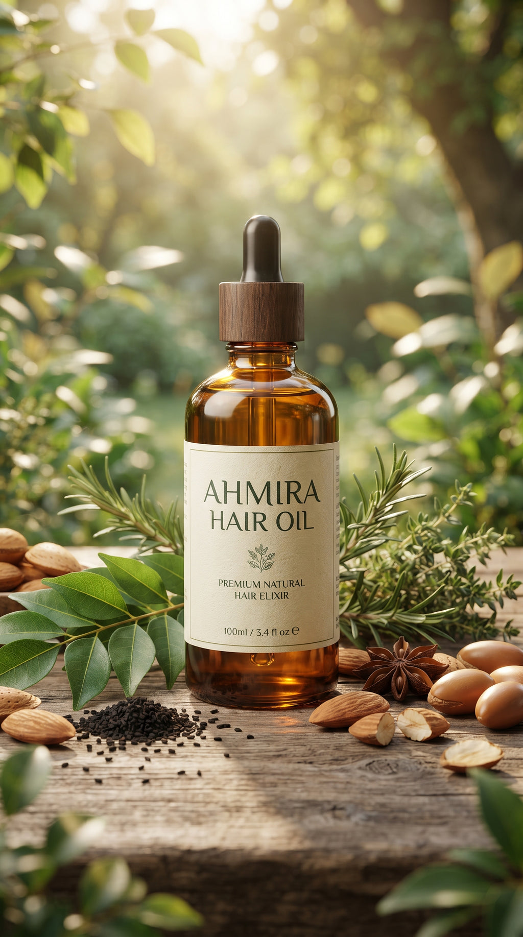 AHMIRA Hair Oil 100% Natural Gold Seeds Oil Blend (100ml)
