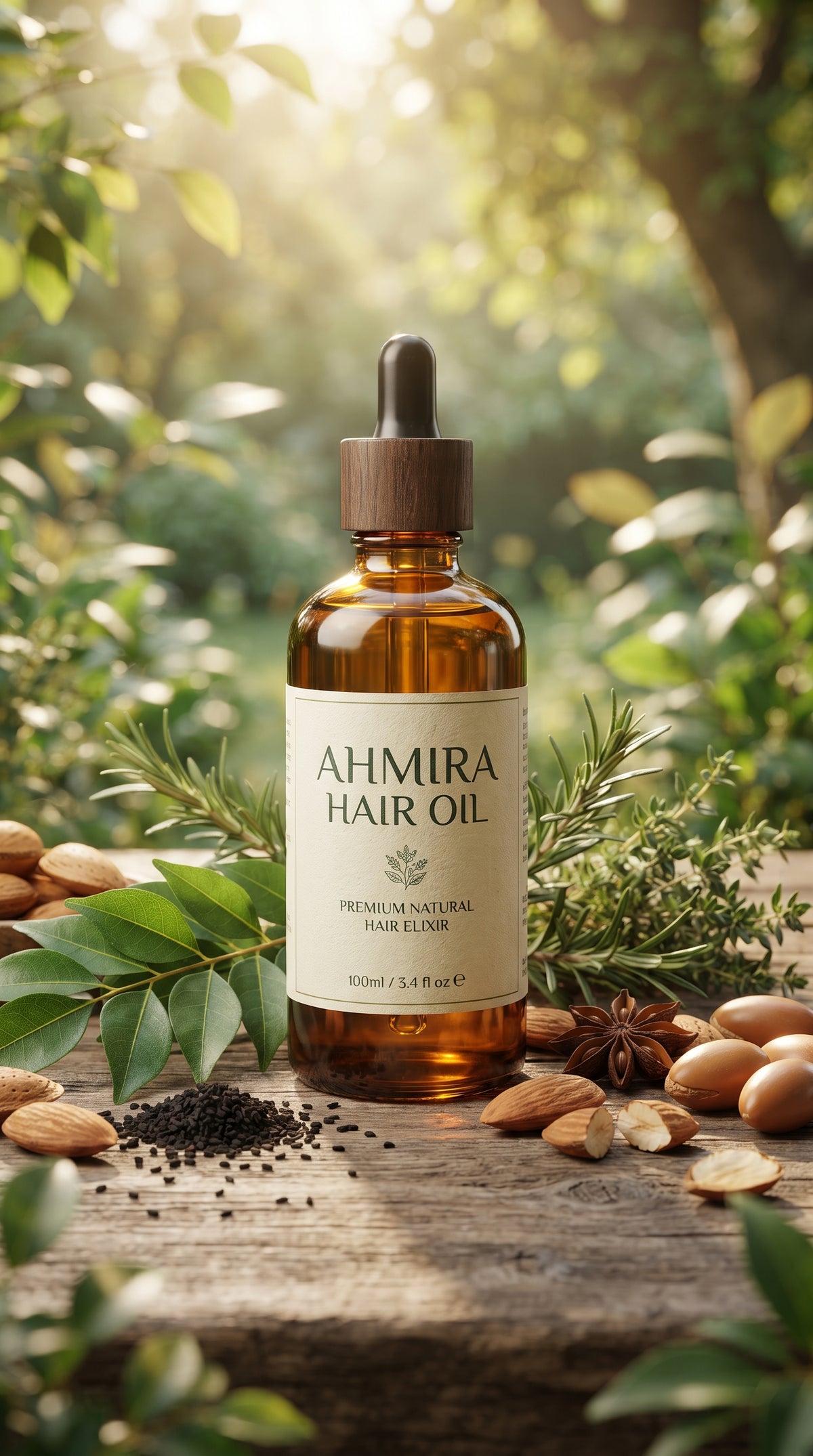 AHMIRA Hair Oil 100% Natural Gold Seeds Oil Blend (100ml)