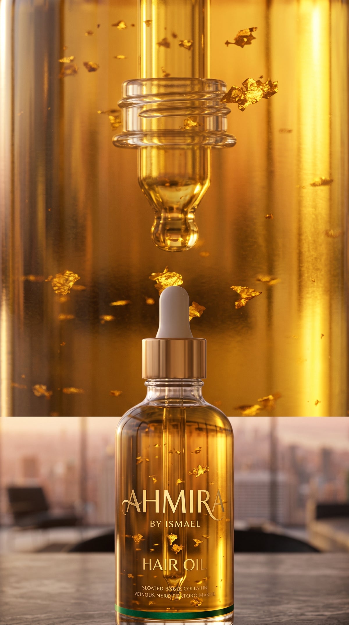 AHMIRA Gold Hair Oil  100% Natural Seeds Oil Blend (100ml)